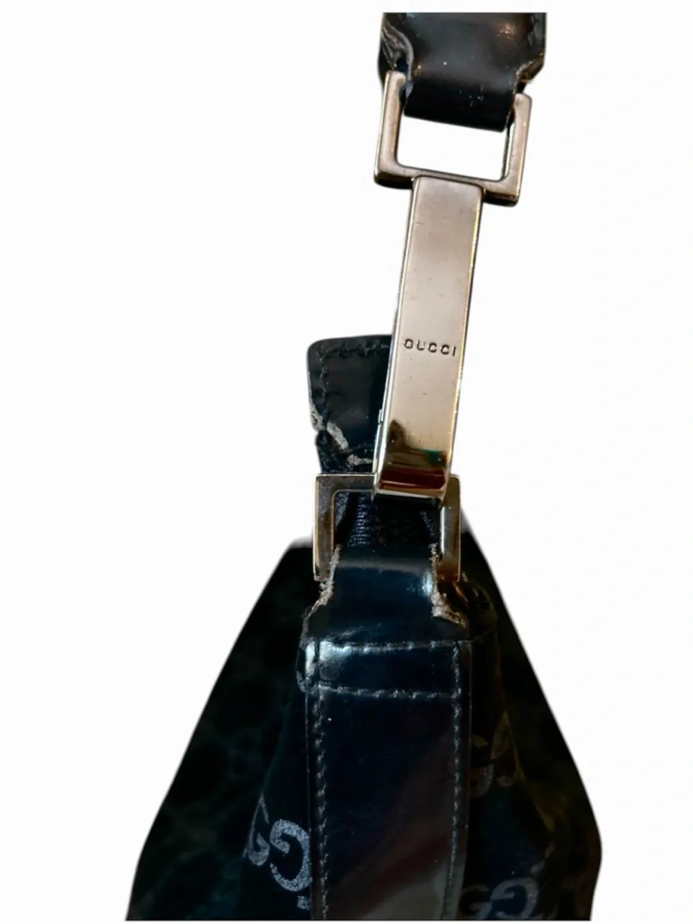 Gucci Vintage GG Suede Hobo Shoulder Bag Black Tom Ford Y2K - Picture 4 of 13